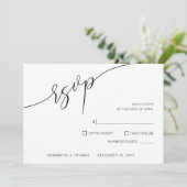 Klassische Kalligrafie Script Wedding RSVP Card (Stehend Vorderseite)