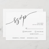 Klassische Kalligrafie Script Wedding RSVP Card (Vorne/Hinten)