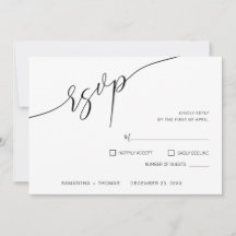Klassische Kalligrafie Script Wedding RSVP Card
