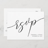 Klassische Kalligrafie-Skript Hochzeit RSVP Postca Postkarte (Vorne/Hinten)