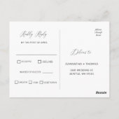 Klassische Kalligrafie-Skript Hochzeit RSVP Postca Postkarte (Rückseite)
