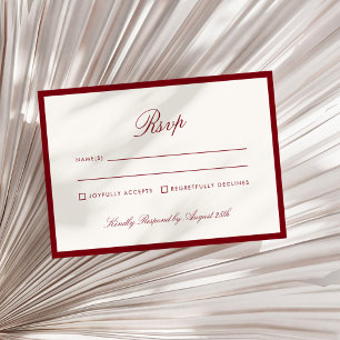 Klassische Kalligrafie Tiefrotes Altes Geld Rsvp Einladung