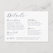 Klassische Kalligrafie-White Wedding Details Begleitkarte (Vorderseite)