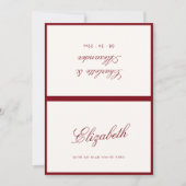 Klassische Kalligraphie Deep Red Old Money Platzka Dankeskarte (Vorderseite)