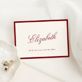 Klassische Kalligraphie Deep Red Old Money Platzka Tischnummer