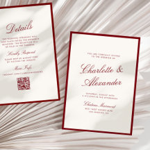 Klassische Kalligraphie Deep Red Old Money Wedding