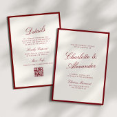 Klassische Kalligraphie Deep Red Old Money Wedding Einladung