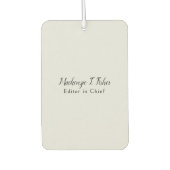 Klassische Kalligraphie Elegant Schlicht Einfach G Autolufterfrischer (Vorderseite)