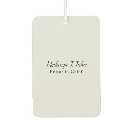 Klassische Kalligraphie Elegant Schlicht Einfach G Autolufterfrischer (Vorderseite)