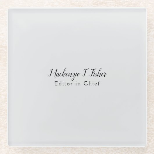 Klassische Kalligraphie Elegant Schlicht Einfach G Glasuntersetzer (Vorderseite)