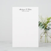 Klassische Kalligraphie Elegant Schlicht Simple Wh Briefpapier (Stehend Vorderseite)