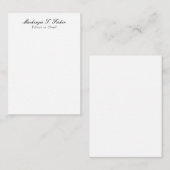 Klassische Kalligraphie Elegant Schlicht Simple Wh Mitteilungskarte (Vorne/Hinten)