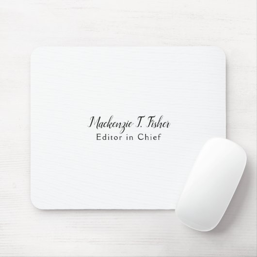 Klassische Kalligraphie Elegant Schlicht Simple Wh Mousepad (Mit Mouse)