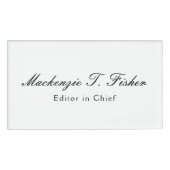 Klassische Kalligraphie Elegant Schlicht Simple Wh Namenschild (Vorderseite)