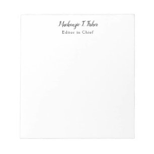 Klassische Kalligraphie Elegant Schlicht Simple Wh Notizblock