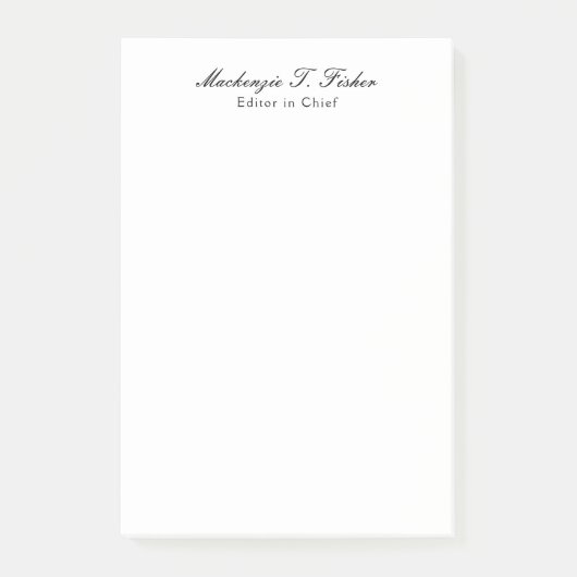 Klassische Kalligraphie Elegant Schlicht Simple Wh Post-it Klebezettel (Vorderseite)