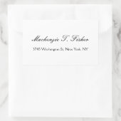 Klassische Kalligraphie Elegant Schlicht Simple Wh Rechteckiger Aufkleber (Tasche)