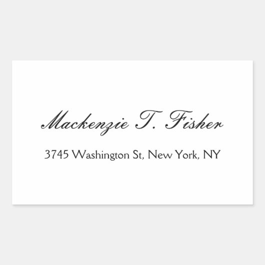 Klassische Kalligraphie Elegant Schlicht Simple Wh Rechteckiger Aufkleber (Vorderseite)