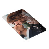 Klassische Kalligraphie Foto Hochzeit speichern da Magnet (Rechte Seite)