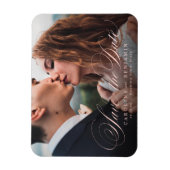 Klassische Kalligraphie Foto Hochzeit speichern da Magnet (Vertikal)