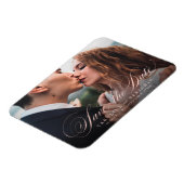 Klassische Kalligraphie Foto Hochzeit speichern da Magnet (Linke Seite)