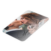 Klassische Kalligraphie Foto Hochzeit speichern da Magnet (Linke Seite)