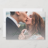 Klassische Kalligraphie Foto Hochzeit speichern da Save The Date (Vorderseite)