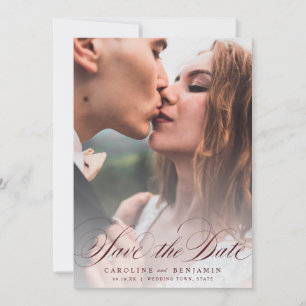 Klassische Kalligraphie Foto Hochzeit speichern da Save The Date
