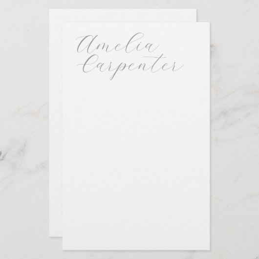 Klassische Kalligraphie Minimalistisch Beruflich Briefpapier (Vorne/Hinten)