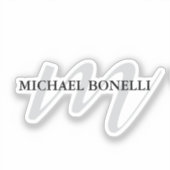 Klassische Kalligraphie-Monogramm beruflich Aufkleber (Vorderseite)