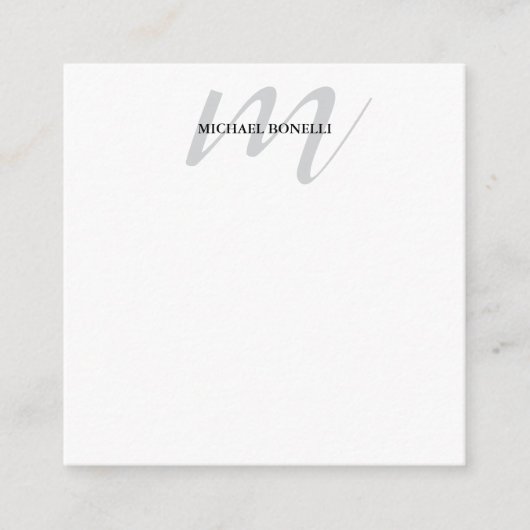 Klassische Kalligraphie-Monogramm beruflich Begleitkarte (Vorderseite)