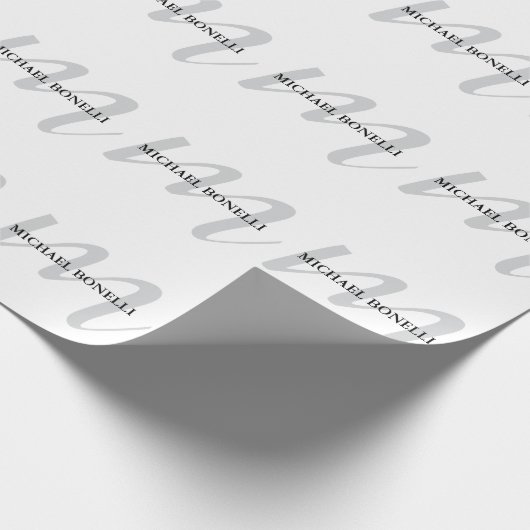 Klassische Kalligraphie-Monogramm beruflich Geschenkpapier (Ecke)