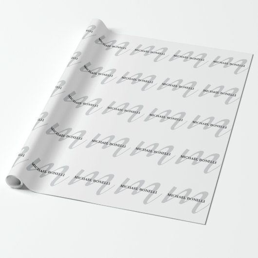 Klassische Kalligraphie-Monogramm beruflich Geschenkpapier (Ungerollt)