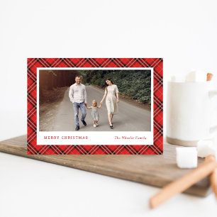 Klassische Kariert EDITABLE FARBfotokarten Feiertagskarte