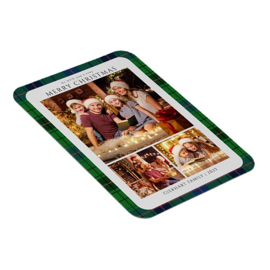 Klassische Karierte Fotos Tartan Weihnachten Urlau Magnet (Rechte Seite)