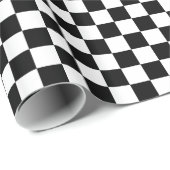 Klassische karierte laufende Schwarzweiss-Flagge Geschenkpapier (Rolleneckpunkt)