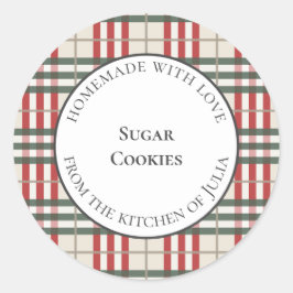 Klassische karierte Lebensmitteletiketten für haus Runder Aufkleber