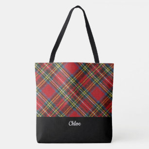 Klassische Karierte Mit Monogramm Tote Bag Tasche