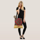 Klassische Karierte Mit Monogramm Tote Bag Tasche (Am Model)