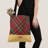 Klassische Karierte Mit Monogramm Tote Bag Tasche (Von Nahem)
