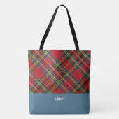 Klassische Karierte Mit Monogramm Tote Bag Tasche (Vorderseite)