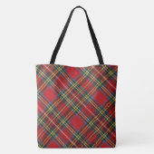 Klassische Karierte Mit Monogramm Tote Bag Tasche (Rückseite)