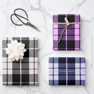 Klassische Karierte Musterscheiben Geschenkpapier Set