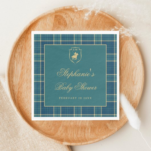 Klassische Karierte Polo Green Reitschiff Babydusc Serviette