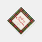 Klassische Karierte Retro-Script Frohe Weihnachten Serviette (Ecke)