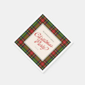 Klassische Karierte Retro-Script Frohe Weihnachten Serviette (Ecke)