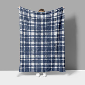 Klassische Karierte Tartan-Muster-Dunkle Marine &  Fleecedecke