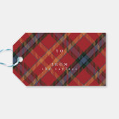 Klassische Karierte Weihnachten bis/von Geschenkta Geschenkanhänger (Rückseite Horizontal)
