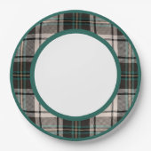 Klassische Karierte Weihnachtsfeiertage - Entsorgu Pappteller (Vorderseite)