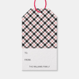 Klassische Karierte Weihnachtsfeiertage-Geschenkma Geschenkanhänger